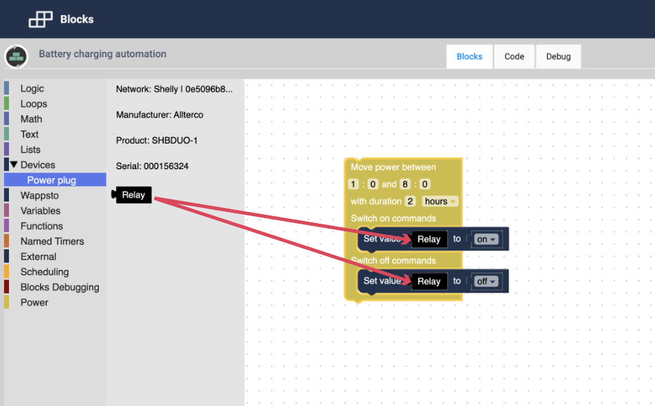 Select Values for the Set value block